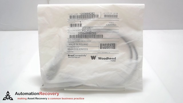 BRAD CONNECTIVITY 884A30B30M003, MICRO-CHANGE IN-LINE 