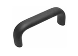 TE-CO 71180 Bottom Mounted Black Extruded Aluminum Powder Coated Pull Handle 26mm Profile with 128mm Mounting Centers