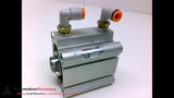 SMC CDQ2B50TF-30DZ WITH ATTACHED PART NUMBER FITTING COMPACT CYLINDER,